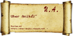 Uher Anikó névjegykártya